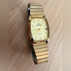 Waltham Quartz Watch Gold Vintage Rare Stretch Band XC 04 012 2115